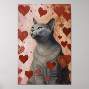Cute Valentine Cat Poster