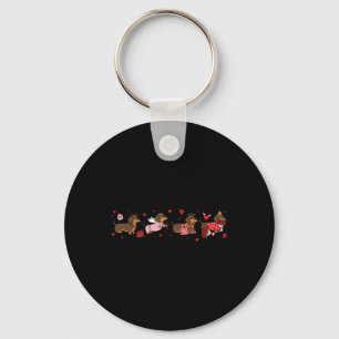 Cute Valentine Dachshund Cupid Puppy Dog Mom Dad M Key Ring