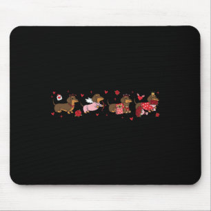 Cute Valentine Dachshund Cupid Puppy Dog Mum Dad M Mouse Pad