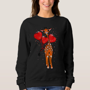 Cute Valentine day giraffe heart balloons  Sweatshirt