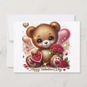Cute Valentine' Day Teddy Themed Bear Cards