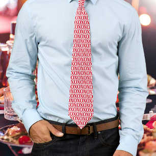 Cute Valentine Day XOXO Photo Red And Pink Tie