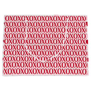 Cute Valentine Day XOXO Red And Pink Large Gift Bag