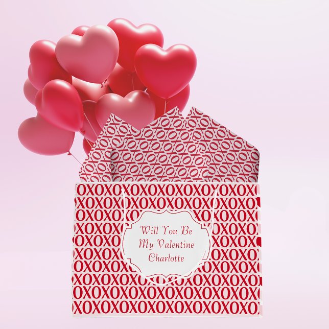 Cute Valentine Day XOXO Red And Pink Large Gift Bag (Creator Uploaded)
