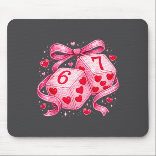 Cute Valentine Dice 6 7 Plush Hearts Nk Aesthetic Mouse Pad