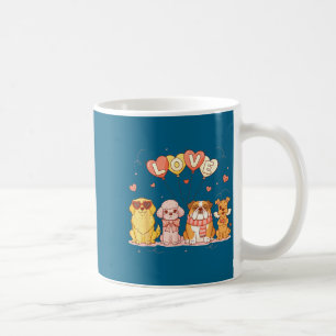Cute valentine dogs love balloons valentine's day  coffee mug