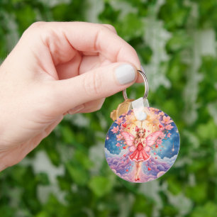 Cute Valentine Fairy – Heart of the Moonlit Realms Key Ring