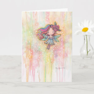 Cute Valentine Fairy Watercolor Artwork Card
