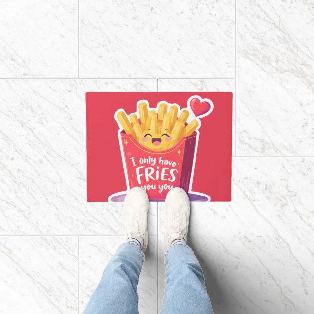 Cute Valentine French Fries Pun Doormat (Indoor)