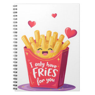 Cute Valentine French Fries Pun Notebook
