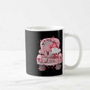 Cute Valentine Gnome Couple On Red Truck Love Chec Coffee Mug