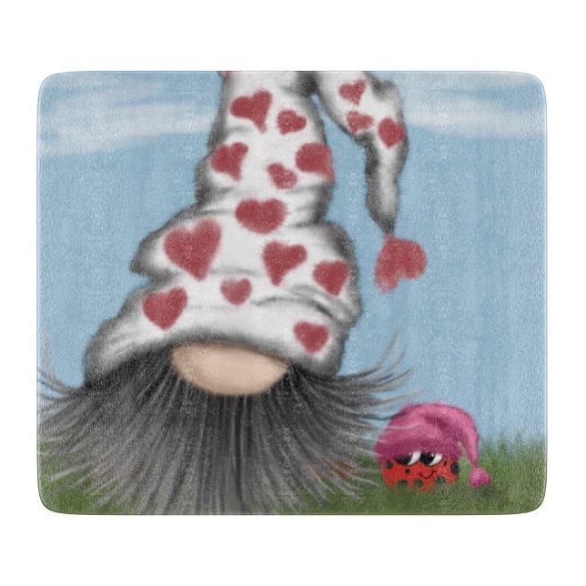 Cute Valentine Gnome Cutting Board (Front)