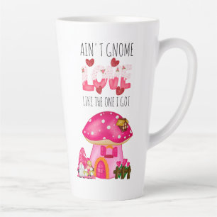 Cute Valentine Gnome Love Pink Watercolor Latte Mug