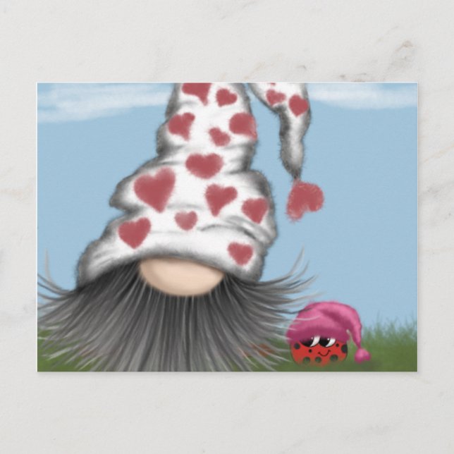 Cute Valentine Gnome Postcard (Front)