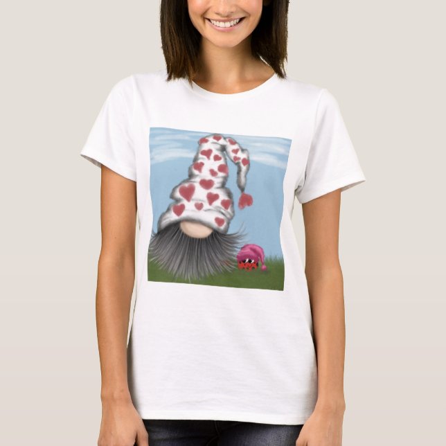 Cute Valentine Gnome T-Shirt (Front)