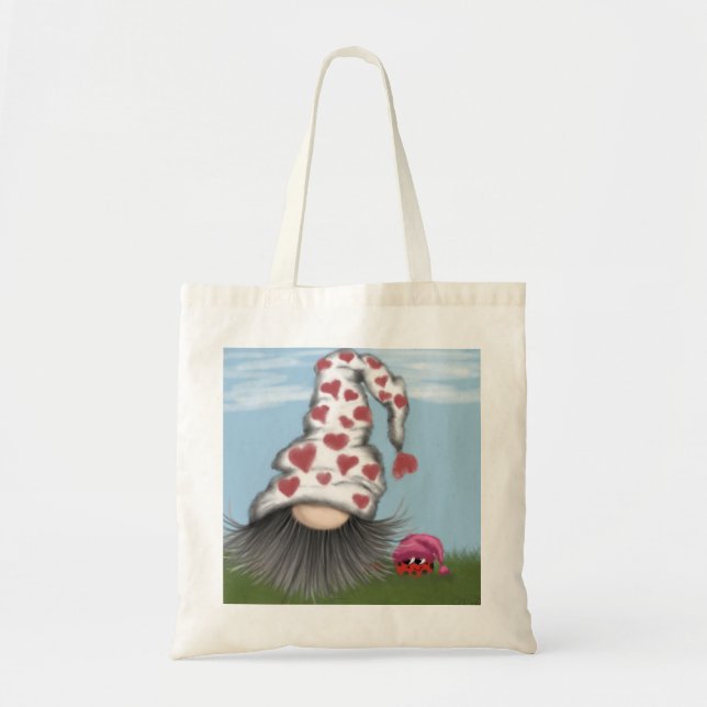 Cute Valentine Gnome Tote Bag (Front)