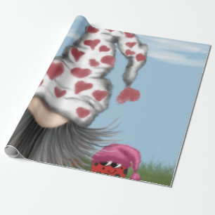 Cute Valentine Gnome Wrapping Paper