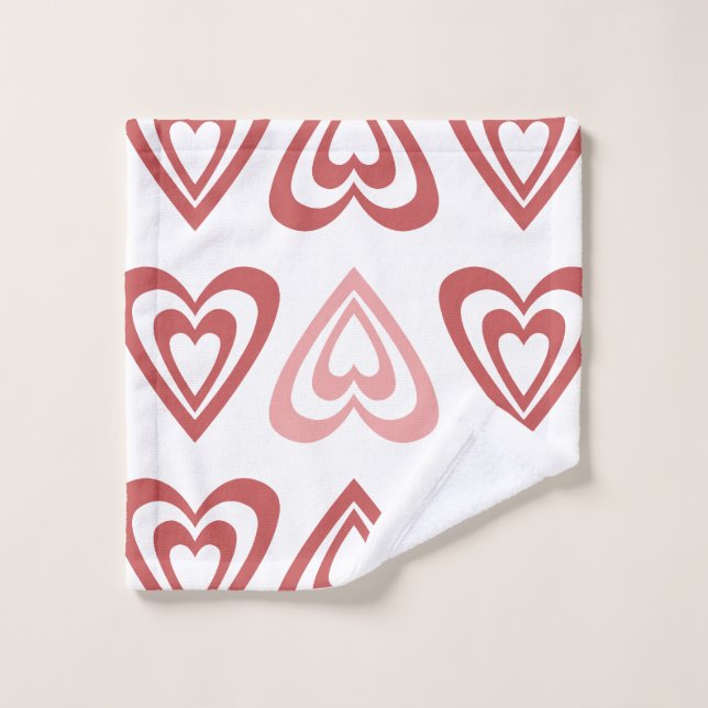 Cute Valentine Hearts – Love & Romance Design Wash Cloth (Wash Cloth)