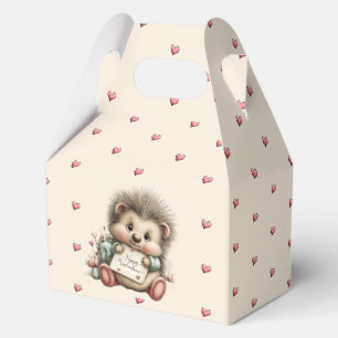Cute Valentine Hedgehog Illustration Favour Box