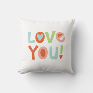 Cute Valentine I Love You Throw Pillow