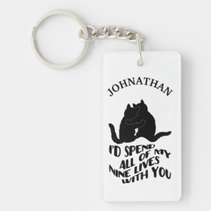 Cute Valentine kittens custom Key Ring