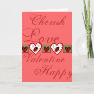 Cute Valentine Ladybugs Holiday Card
