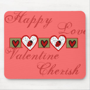 Cute Valentine Ladybugs Mouse Pad