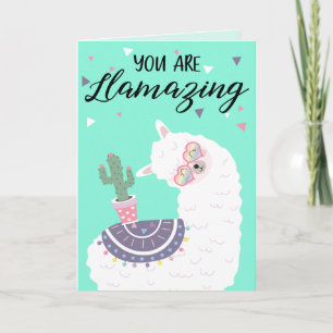 Cute Valentine Llama Holiday Card