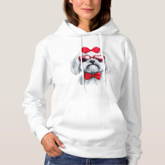 Cute Valentine maltese dog Hoodie