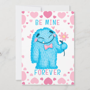 Cute Valentine Monster  Holiday Card
