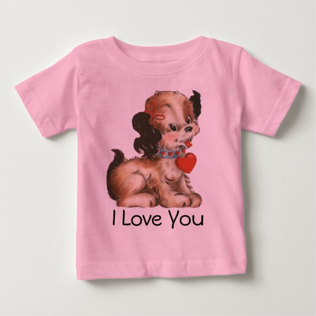 Cute Valentine Puppy T-shirt for Baby (Front)