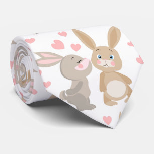 Cute Valentine Rabbits  Tie