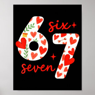 Cute Valentine’s Day 67 Meme Six Seven Funny Kids Poster