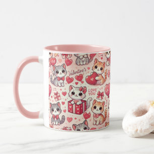 Cute Valentine’s Day Cat Mug – Gift for Cat Lovers