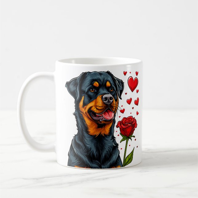 Cute Valentine’s Day dog Coffee Mug (Left)