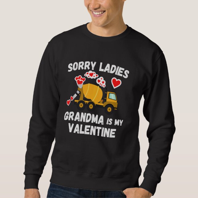 Cute Valentine S Day Grandson Cement Mixer Kids Bo Sweatshirt (Front)