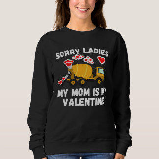 Cute Valentine s Day Son  Cement Mixer Kids Boys Sweatshirt