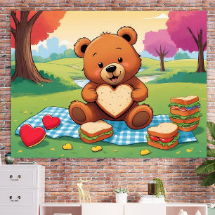 Cute Valentine’s Day Teddy Bear Picnic Fun  Poster