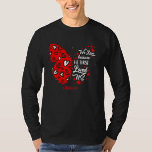 Cute Valentine S Day Women Girls Christian Butterf T-Shirt