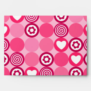 Cute Valentine’s Galentine’s Day Pink Heart Flower Envelopes