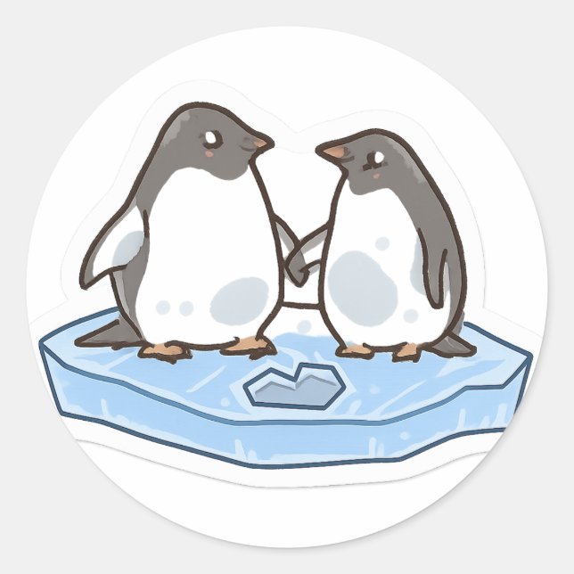 Cute Valentine’s Penguin Sticker  (Front)