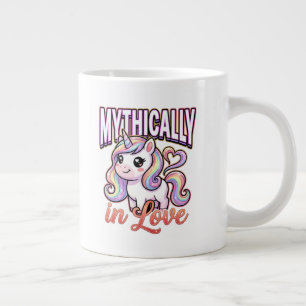 Cute Valentine Unicorn – Mythically in Love Large Coffee Mug