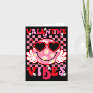 Cute Valentine Vibes Smile Face Valentines Day Gir Card