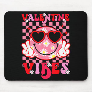 Cute Valentine Vibes Smile Face Valentines Day Gir Mouse Pad