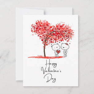 Cute Valentine Watercolor Artsy Personalise Card