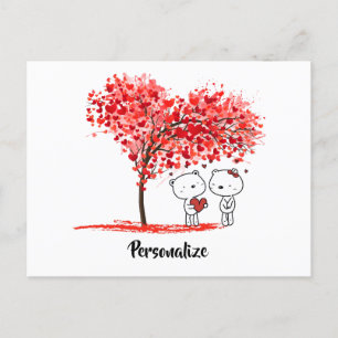 Cute Valentine Watercolor Artsy Personalise Holiday Postcard