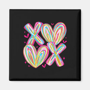 Cute Valentine Xoxo Brushstroke Hearts Hug Kisses  Magnet