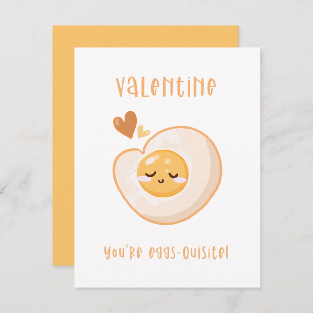 Cute Valentine You're eggs-quisite Valentines Day Holiday Card (Front/Back)