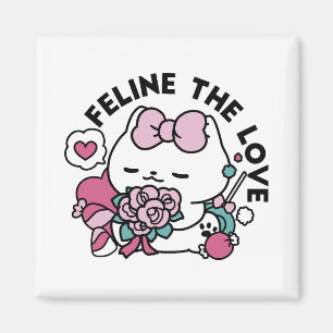 Cute Valentine's Cat Design – Feline the Love Magnet