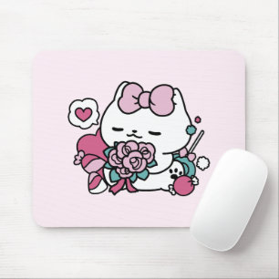 Cute Valentine's Cat Design – Feline the Love Mouse Pad